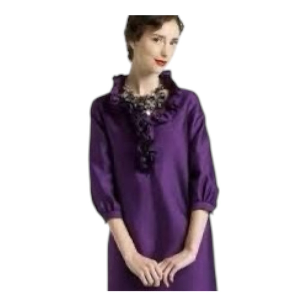 Kate Spade Briella Silk Ruffle Collar Shift Dress
